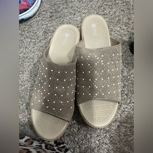 Tan wedges- Very comfortable